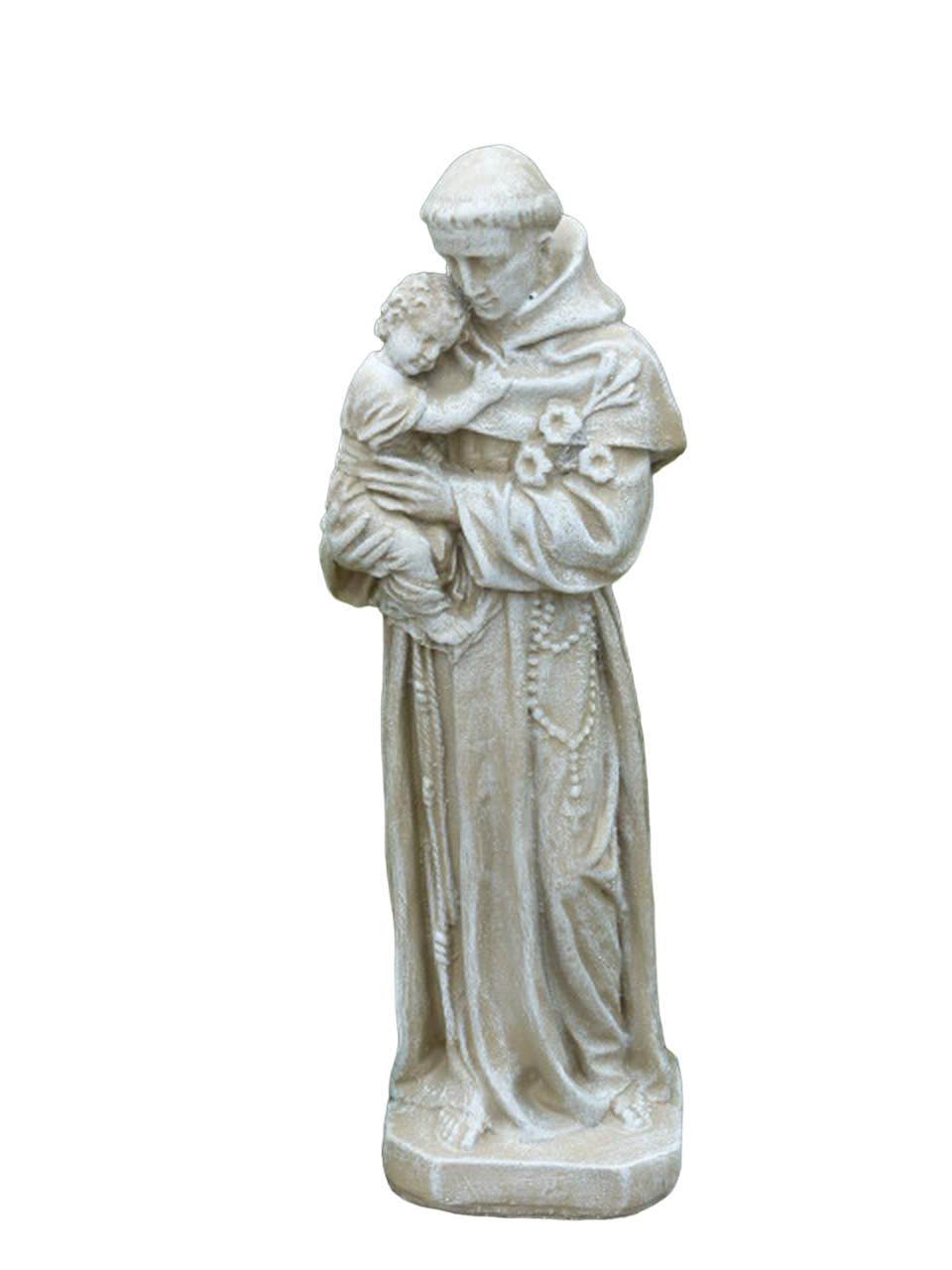 St Anthony Outdoor Patio Statue - 25” - Limestone Finish